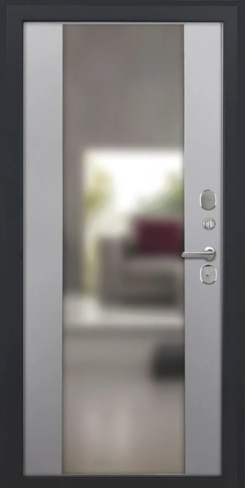 Входная дверь ДвериПРО Аура Алиса (16мм, ПВХ софт грей, зеркало) DPRO204272 внутренняя сторона